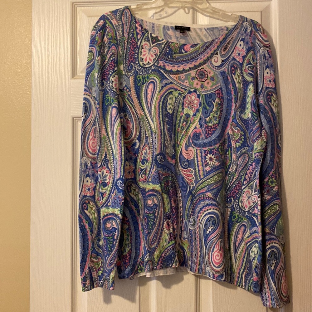 Talbots lightweight sweater. Beautiful paisley print. Size L.
